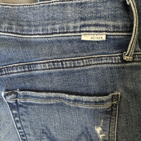 MOTHER Women's Distressed Blue Boot Cut Jeans - Picture 9 of 9